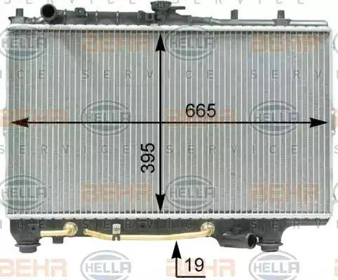 HELLA 8MK 376 763-371 - Радиатор, охлаждане на двигателя vvparts.bg