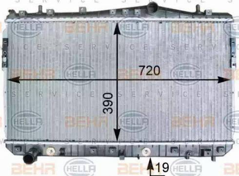 HELLA 8MK 376 762-681 - Радиатор, охлаждане на двигателя vvparts.bg