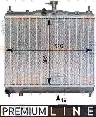 HELLA 8MK 376 762-001 - Радиатор, охлаждане на двигателя vvparts.bg