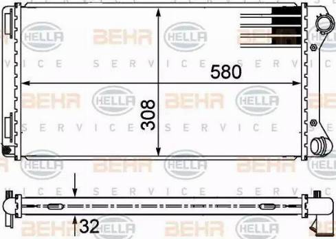 HELLA 8MK 376 767-631 - Радиатор, охлаждане на двигателя vvparts.bg