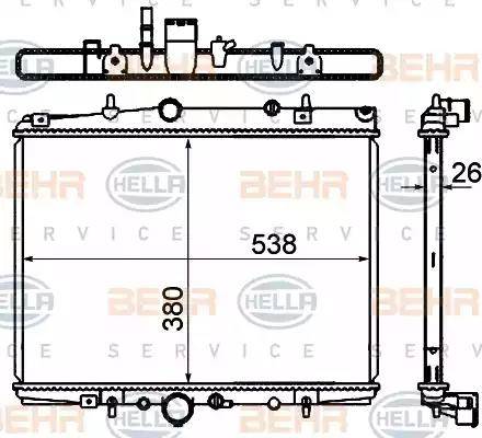 HELLA 8MK 376 767-061 - Радиатор, охлаждане на двигателя vvparts.bg