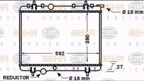 HELLA 8MK 376 767-081 - Радиатор, охлаждане на двигателя vvparts.bg