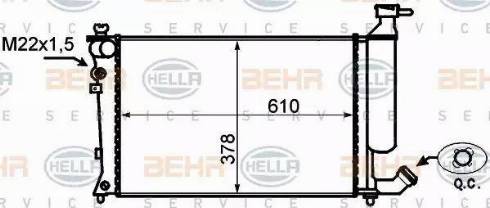 HELLA 8MK 376 767-021 - Радиатор, охлаждане на двигателя vvparts.bg