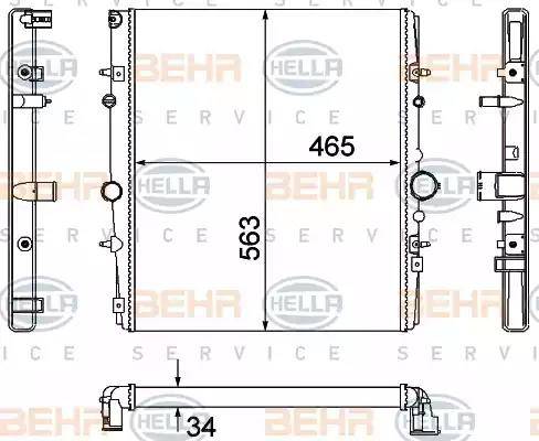 HELLA 8MK 376 767-131 - Радиатор, охлаждане на двигателя vvparts.bg