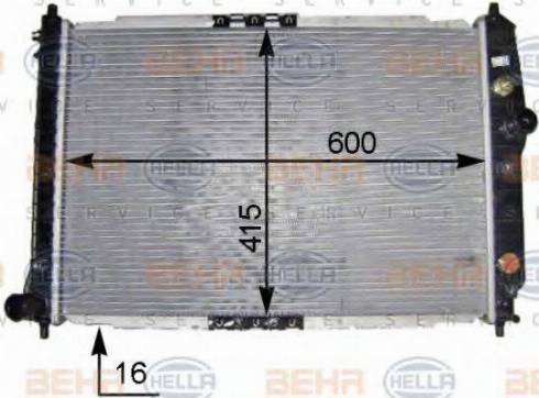 HELLA 8MK 376 704-834 - Радиатор, охлаждане на двигателя vvparts.bg