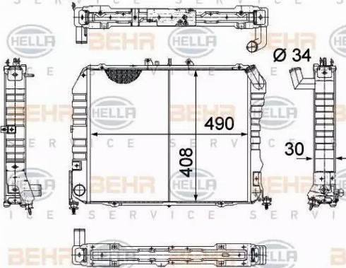 HELLA 8MK 376 705-701 - Радиатор, охлаждане на двигателя vvparts.bg