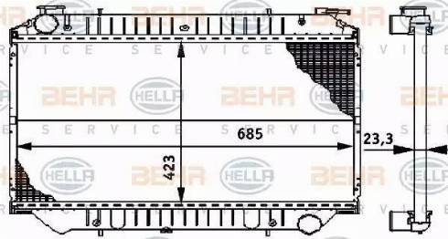 HELLA 8MK 376 706-441 - Радиатор, охлаждане на двигателя vvparts.bg