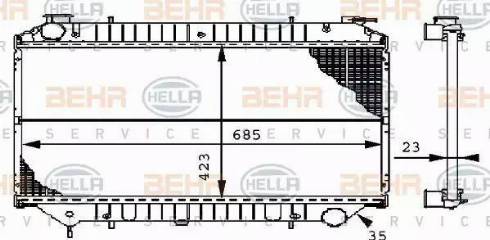 HELLA 8MK 376 706-421 - Радиатор, охлаждане на двигателя vvparts.bg