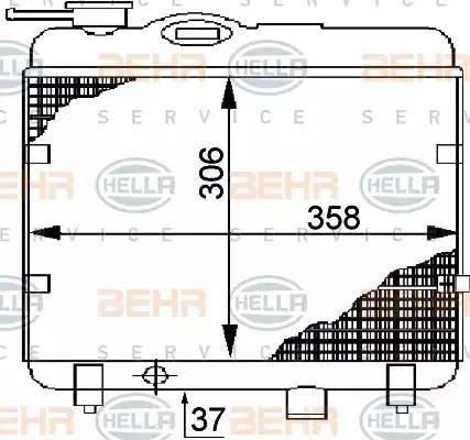 HELLA 8MK 376 706-301 - Радиатор, охлаждане на двигателя vvparts.bg