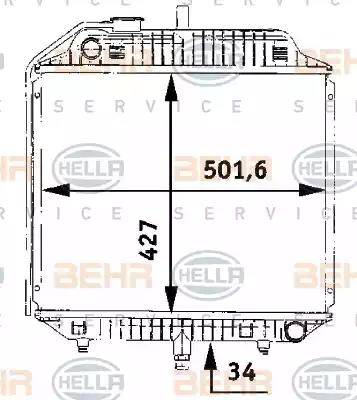 HELLA 8MK 376 706-201 - Радиатор, охлаждане на двигателя vvparts.bg