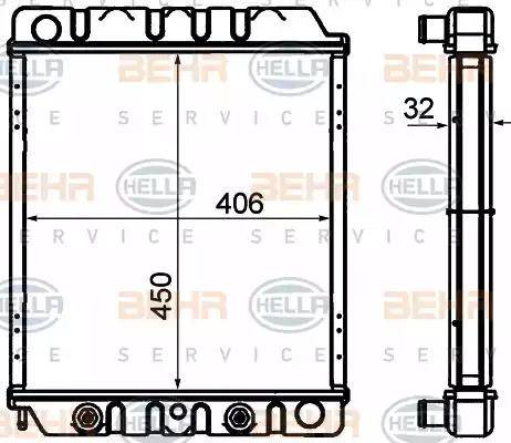 HELLA 8MK 376 706-791 - Радиатор, охлаждане на двигателя vvparts.bg