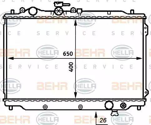 HELLA 8MK 376 706-711 - Радиатор, охлаждане на двигателя vvparts.bg