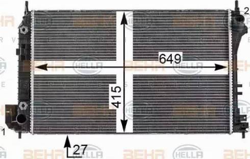 HELLA 8MK 376 700-441 - Радиатор, охлаждане на двигателя vvparts.bg