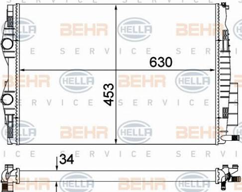 HELLA 8MK 376 700-405 - Радиатор, охлаждане на двигателя vvparts.bg