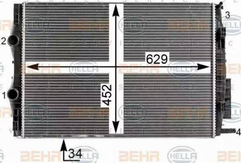 HELLA 8MK 376 700-404 - Радиатор, охлаждане на двигателя vvparts.bg