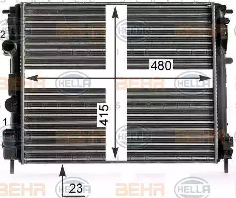 HELLA 8MK 376 700-584 - Радиатор, охлаждане на двигателя vvparts.bg