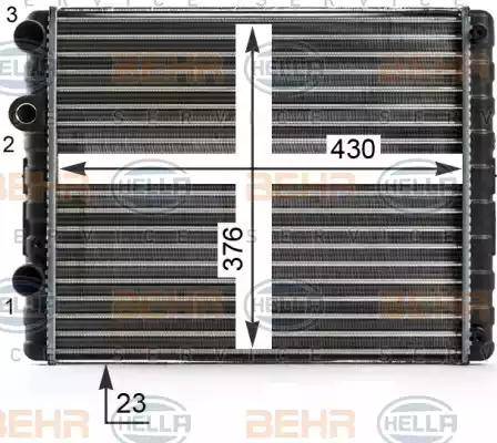 HELLA 8MK 376 700-694 - Радиатор, охлаждане на двигателя vvparts.bg