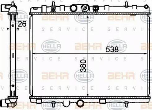 HELLA 8MK 376 700-234 - Радиатор, охлаждане на двигателя vvparts.bg