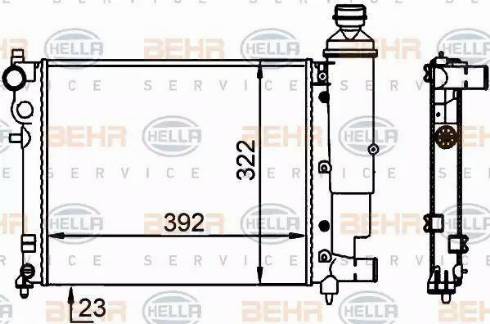 HELLA 8MK 376 701-684 - Радиатор, охлаждане на двигателя vvparts.bg