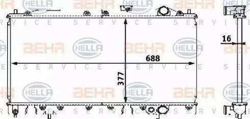 HELLA 8MK 376 708-401 - Радиатор, охлаждане на двигателя vvparts.bg