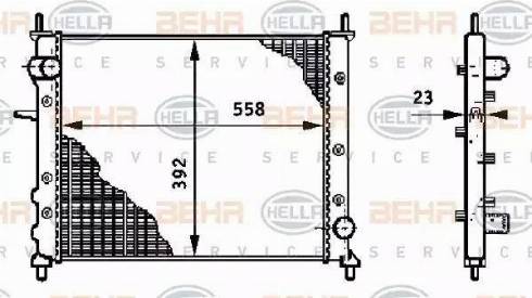 HELLA 8MK 376 708-501 - Радиатор, охлаждане на двигателя vvparts.bg