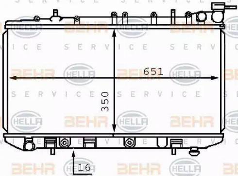 HELLA 8MK 376 708-001 - Радиатор, охлаждане на двигателя vvparts.bg