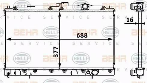 HELLA 8MK 376 708-111 - Радиатор, охлаждане на двигателя vvparts.bg