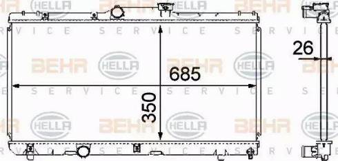 HELLA 8MK 376 708-391 - Радиатор, охлаждане на двигателя vvparts.bg