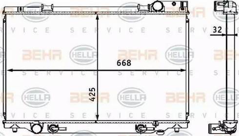 HELLA 8MK 376 708-341 - Радиатор, охлаждане на двигателя vvparts.bg