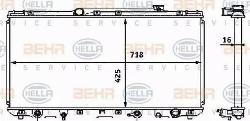 HELLA 8MK 376 708-361 - Радиатор, охлаждане на двигателя vvparts.bg