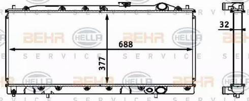 HELLA 8MK 376 708-331 - Радиатор, охлаждане на двигателя vvparts.bg