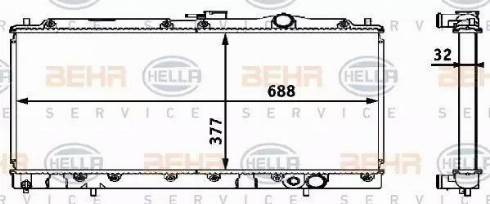 HELLA 8MK 376 708-321 - Радиатор, охлаждане на двигателя vvparts.bg