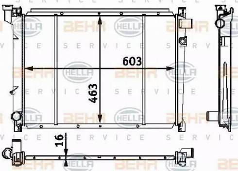 HELLA 8MK 376 708-251 - Радиатор, охлаждане на двигателя vvparts.bg