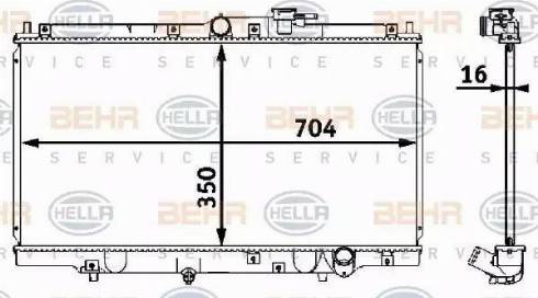 HELLA 8MK 376 708-261 - Радиатор, охлаждане на двигателя vvparts.bg