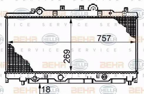 HELLA 8MK 376 708-741 - Радиатор, охлаждане на двигателя vvparts.bg