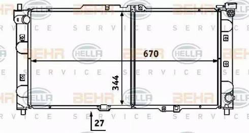 HELLA 8MK 376 707-461 - Радиатор, охлаждане на двигателя vvparts.bg