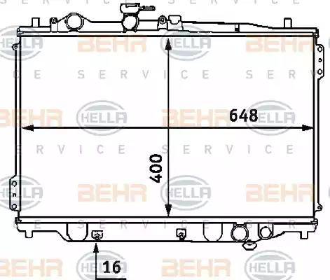 HELLA 8MK 376 707-421 - Радиатор, охлаждане на двигателя vvparts.bg