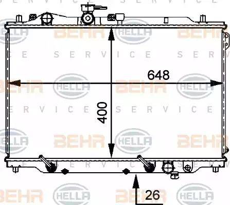 HELLA 8MK 376 707-531 - Радиатор, охлаждане на двигателя vvparts.bg