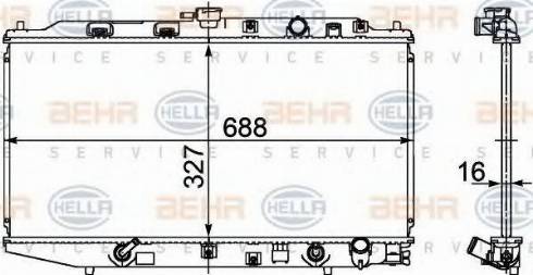 HELLA 8MK 376 707-654 - Радиатор, охлаждане на двигателя vvparts.bg