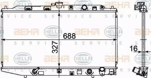 HELLA 8MK 376 707-651 - Радиатор, охлаждане на двигателя vvparts.bg