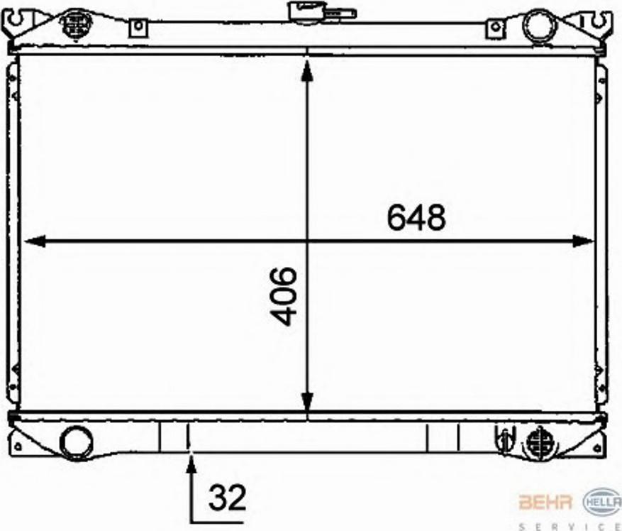 HELLA 8MK376707631 - Радиатор, охлаждане на двигателя vvparts.bg