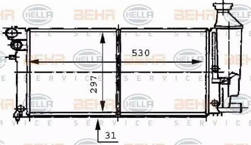 HELLA 8MK 376 707-081 - Радиатор, охлаждане на двигателя vvparts.bg