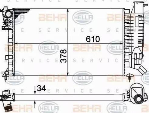 HELLA 8MK 376 707-021 - Радиатор, охлаждане на двигателя vvparts.bg