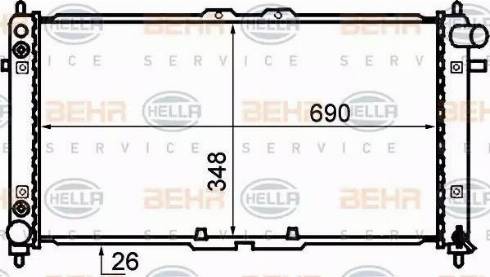 HELLA 8MK 376 707-761 - Радиатор, охлаждане на двигателя vvparts.bg