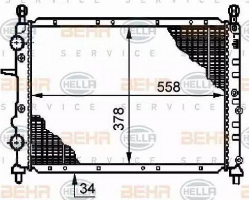 HELLA 8MK 376 719-541 - Радиатор, охлаждане на двигателя vvparts.bg