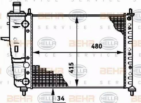 HELLA 8MK 376 719-551 - Радиатор, охлаждане на двигателя vvparts.bg