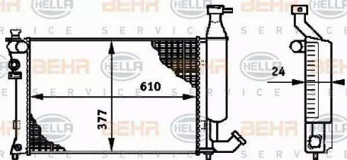 HELLA 8MK 376 719-501 - Радиатор, охлаждане на двигателя vvparts.bg