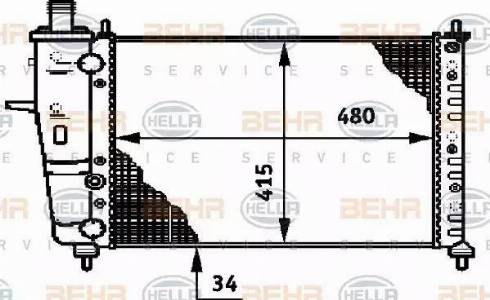 HELLA 8MK 376 719-531 - Радиатор, охлаждане на двигателя vvparts.bg