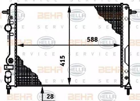 HELLA 8MK 376 719-664 - Радиатор, охлаждане на двигателя vvparts.bg