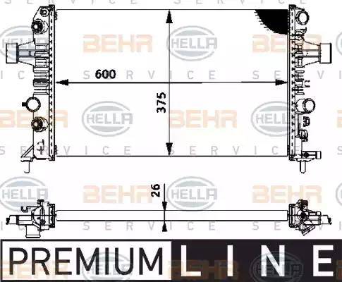 HELLA 8MK 376 719-061 - Радиатор, охлаждане на двигателя vvparts.bg